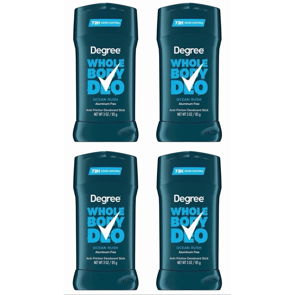 4 Pack Degree Whole Body Deo Ocean Rush Aluminum Free Deodorant Stick 3oz 85g